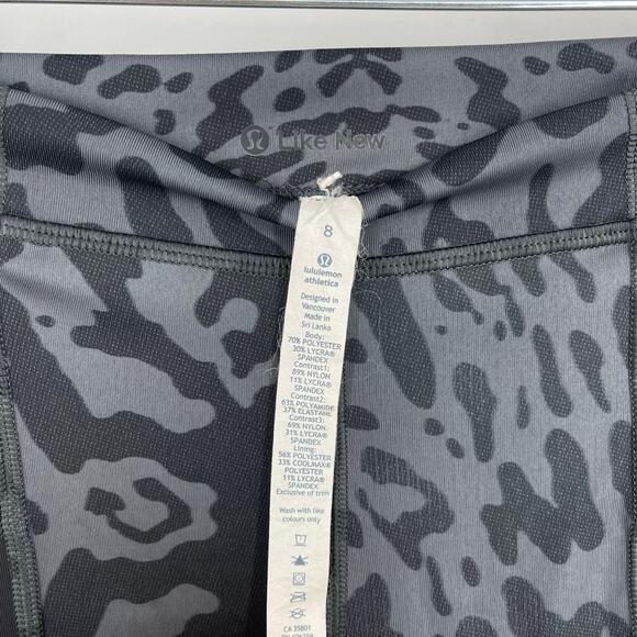 Lululemon Just Breathe Pant 30" Animal Swirl Deep Coal Black Size 8 - Picture 6 of 12